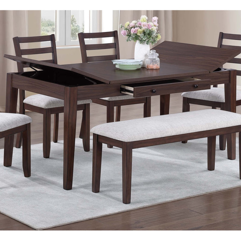 Cushion Padded Seat Dining Room Bench - Walnut