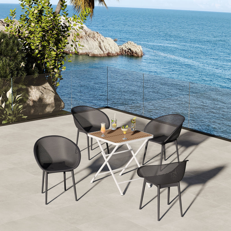 2 Piece Durable Single Chair With Hollow Out Design