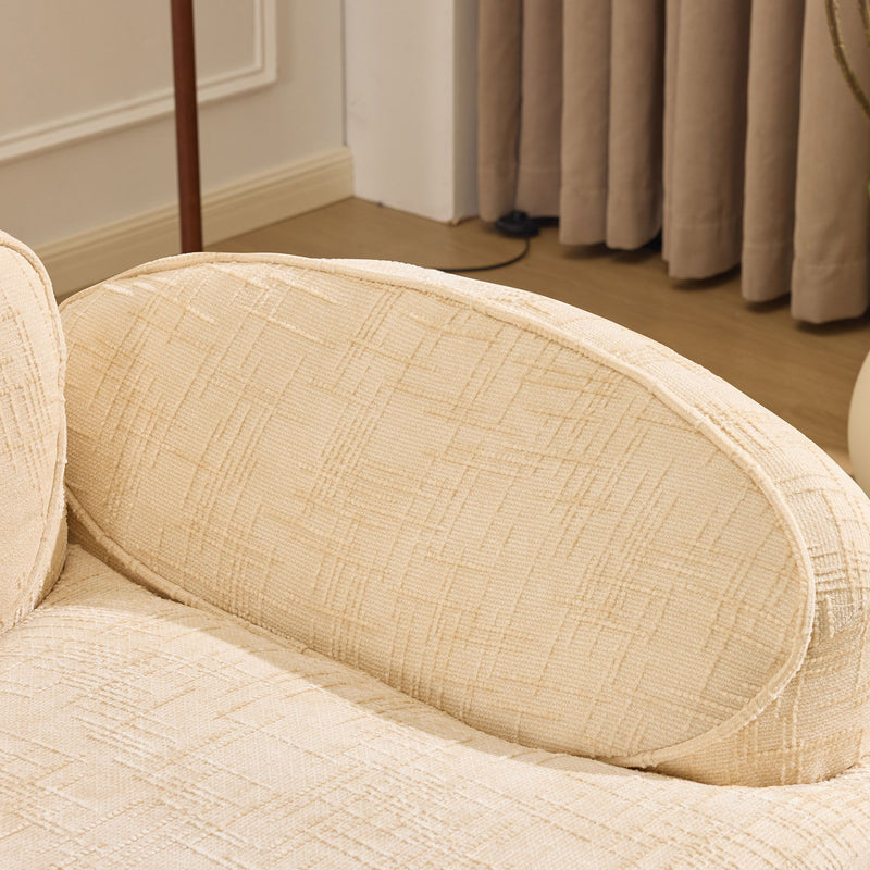 Curved 2 Person Compress Sofa With Armrests, Includes Pillows