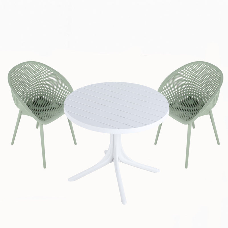 Modern Lounge Chair Set With Round Table
