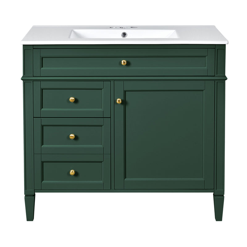 Bathroom Vanity With Top Sink, 2 Drawers And Tip Out Drawer