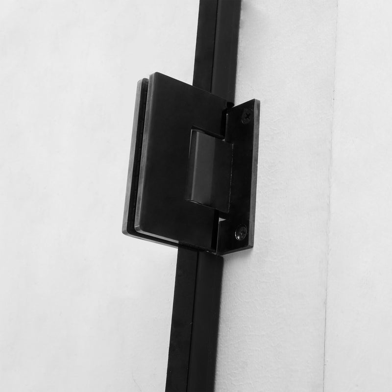 Frameless Pivot Shower Door With Pattern Glass, Open Entry Design
