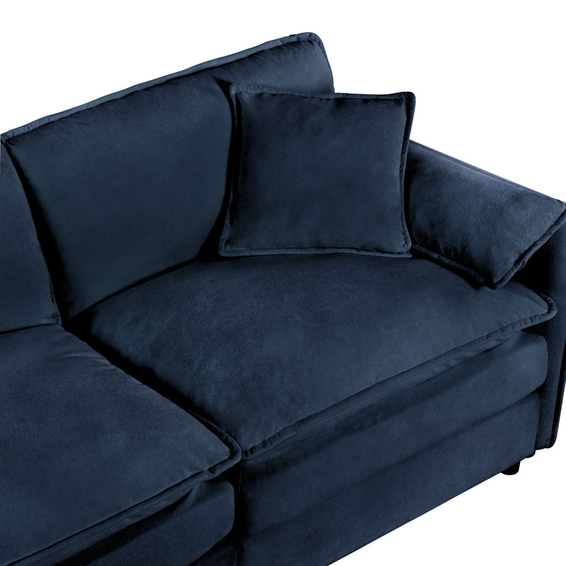 Oversized Chair With Movable Ottoman, Soft Upholstered Lounge Chair