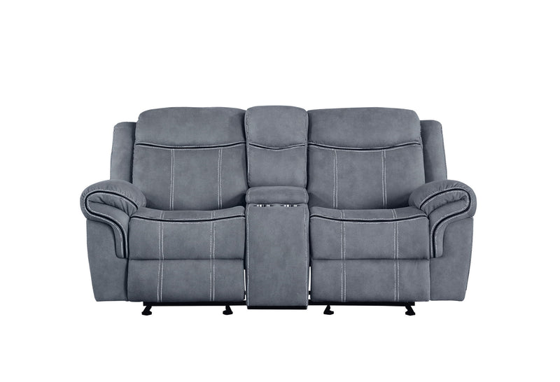 Zubaida - Two Tone Recliner Loveseat With USB Port Console