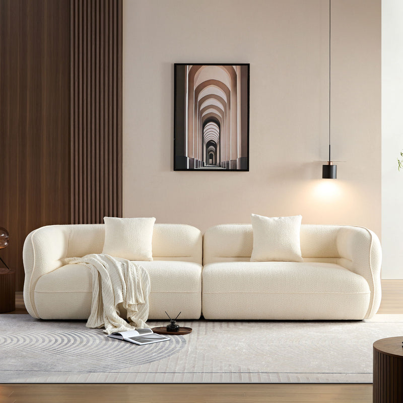 Sectional Sofa With Durable Fabric, Solid Wood Frame, And High Density Sponge Fill