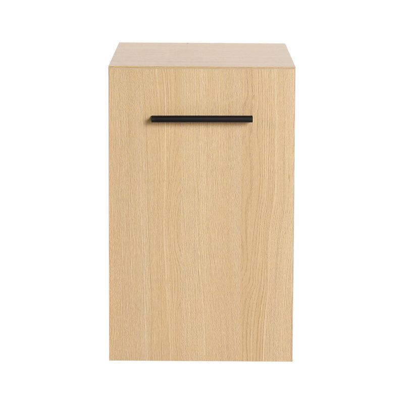 Floating Bathroom Vanity Single Door Base Cabinet, Wall Mounted Storage - Light Oak