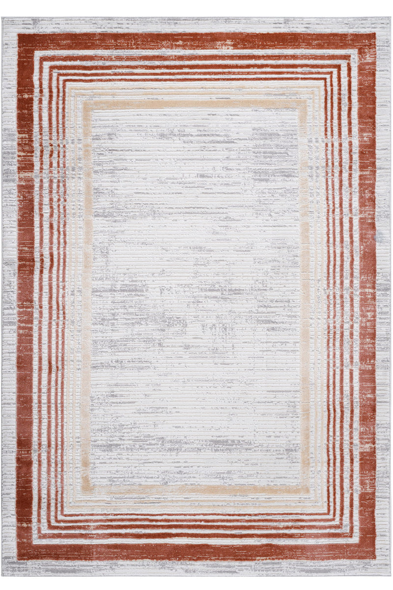 Marfi - 8' X 10' Bordered Area Rug - Brown / Ivory
