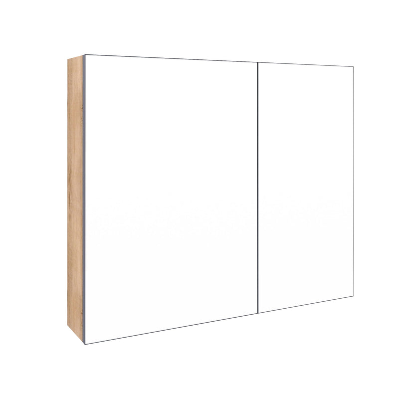 33.56" Wall Mounted Bathroom Cabinet With Adjustable Shelves - Imitative Oak