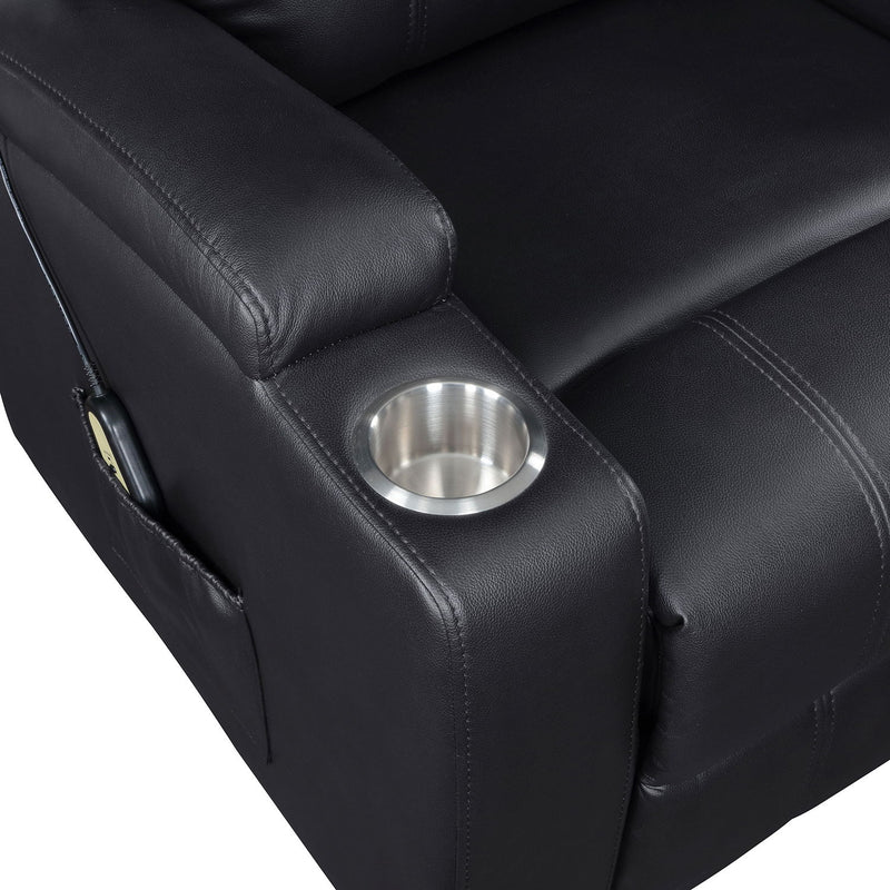 Macklin - Power Lift Massage Recliner With Heat And Dual Cupholders