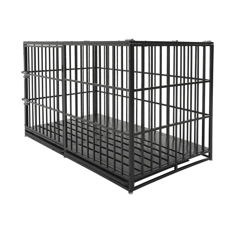 Extra Large Heavy Duty Dog Crate With Removable Pans For Dogs - Black