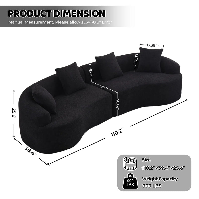 4 Seater Sofa With Fabric, 30D, 60 Hardness Full Sponge, 4 Pillow For Living Room, Home Furniture Sleeper Sectional Sofa For Apartment