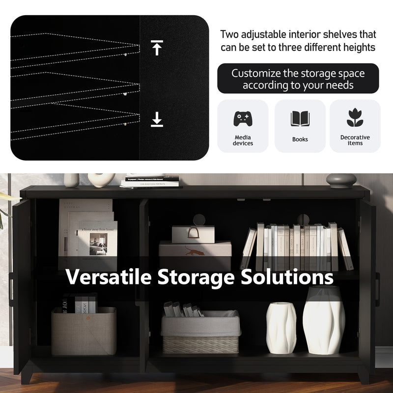 TV Stand, Media Console Cabinet With 2 Spacious Storage Space