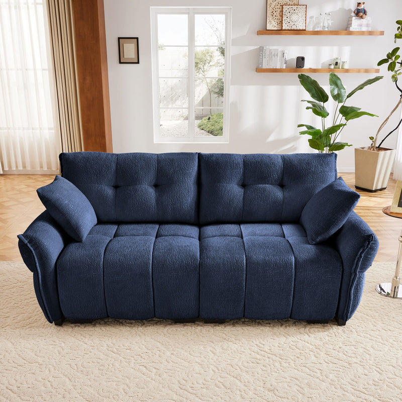 Modern Sofa & Pillows, Textured Cover, High Rebound Cushions