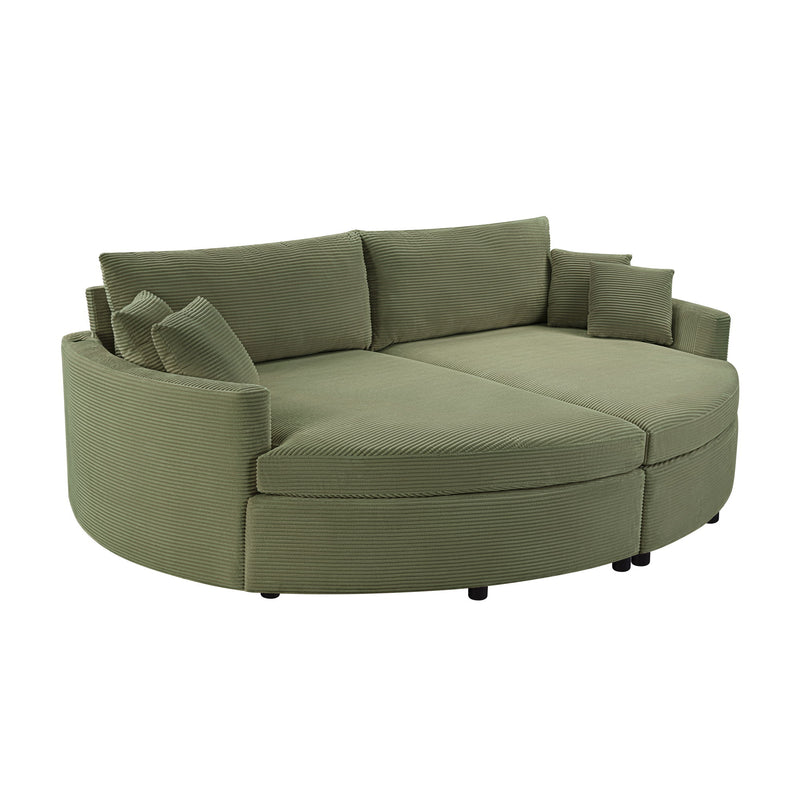 Oversized Double Chaise Lounge Sofa With USB Ports