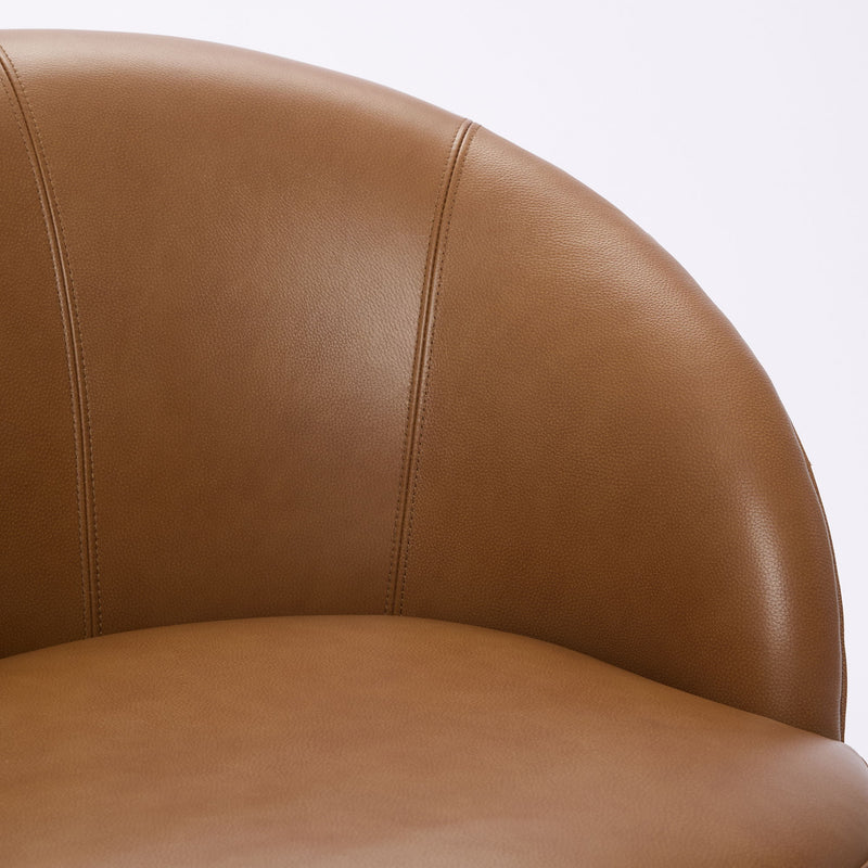 Swivel Accent Chair With 360° Smooth Spin - Black / Light Brown / Silver