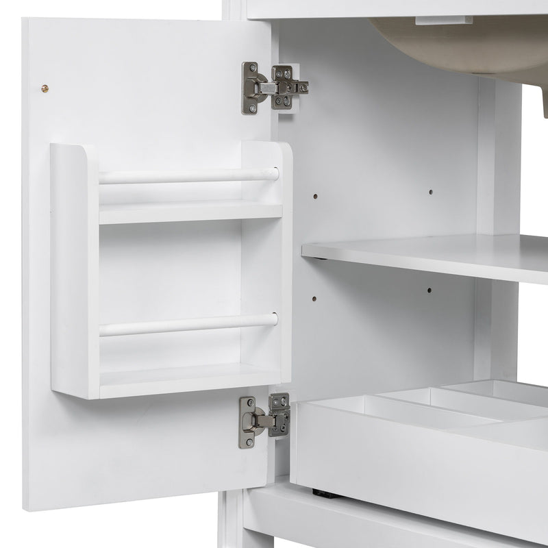 Bathroom Vanity With Sink With 2 Doors And Adjustable Shelf