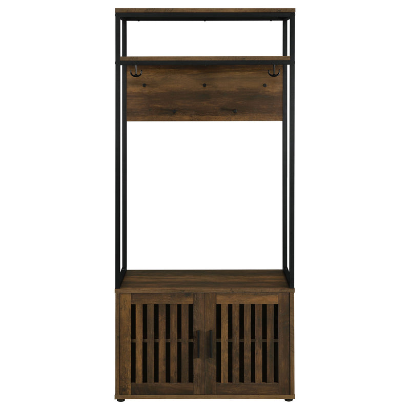 Flora - 2 Door Coat Rack Hall Tree Storage Bench And Multi Functional Storage - Natural