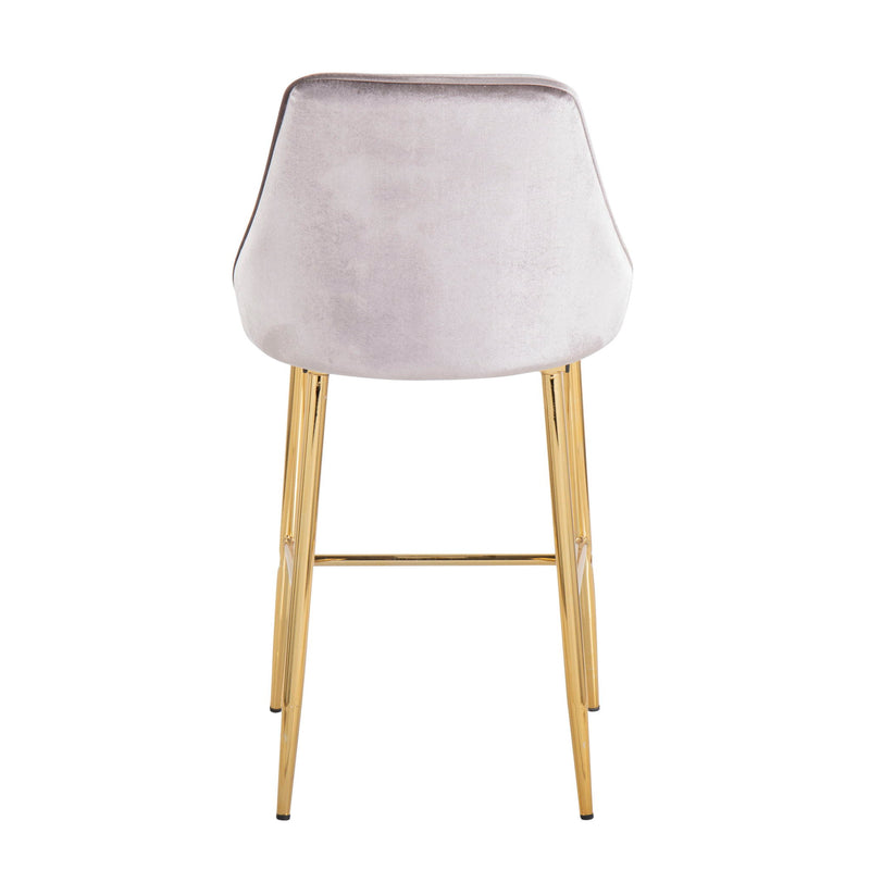 Marcel - Contemporary / Glam Counter Stool (Set of 2) - Gray