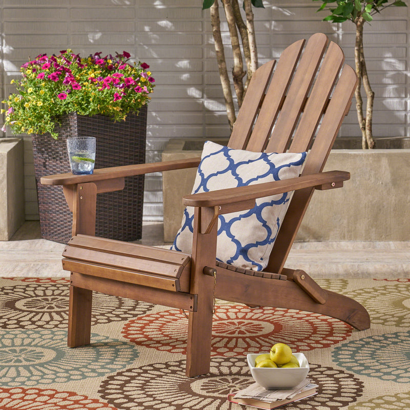 Aurascape - Outdoor Acacia Wood Foldable Adirondack Chair