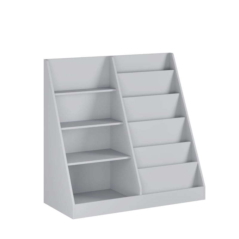 Bookshelf And Toy Storage Organizer, 4 Tier Bookcase With Display Stand For Playroom