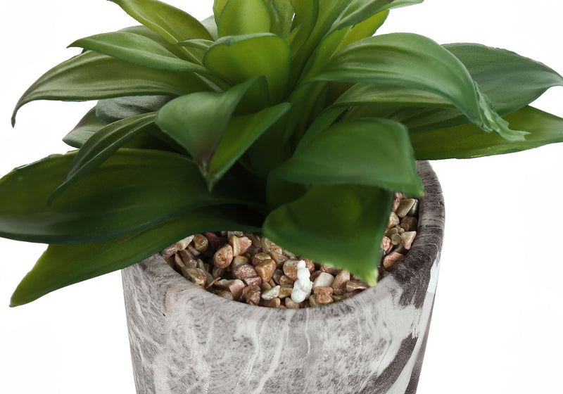 6" Tall, Artificial Plant, Succulent, Indoor, Faux, Fake, Table, Greenery, Potted, Decorative (Set of 2) - Green