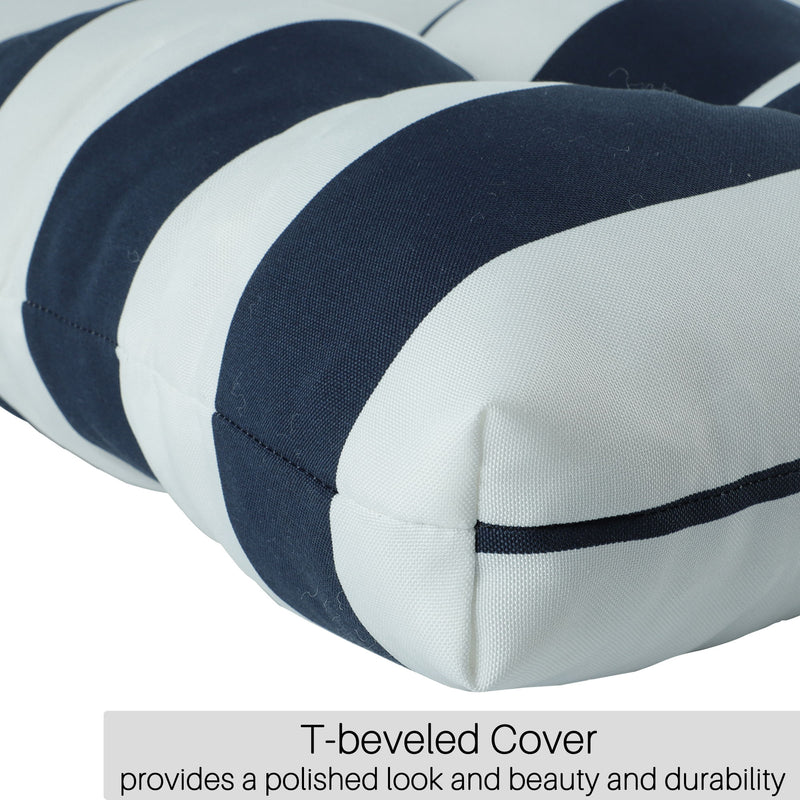 2 Piece High Back Patio Chair Cushion Set, Tufted Adirondack And Rocking Chair Cushions