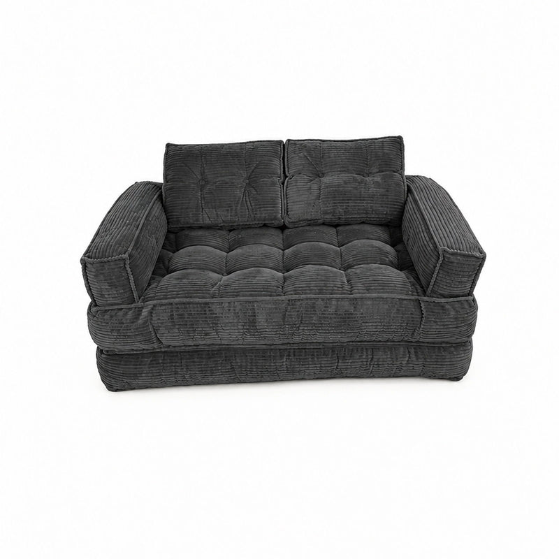 2 Seater Modular Corduroy Sofa With Chaise Lounge For Living Room