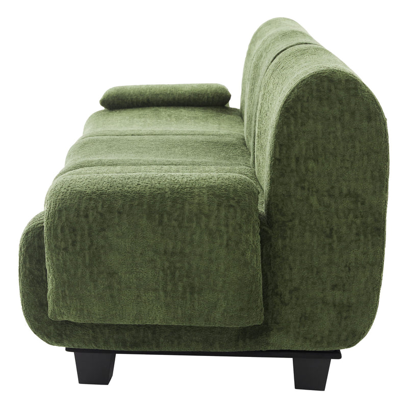3 Seater Sofa Couch With Curved Armrests