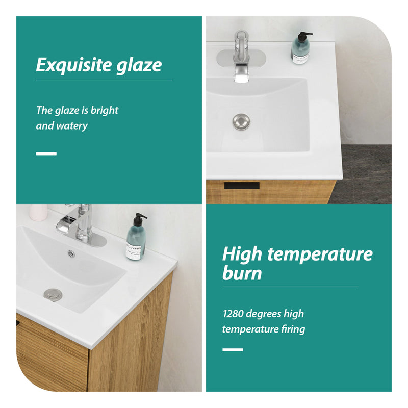 Premium Rectangular Vanity Top With Single Faucet Hole And Overflow