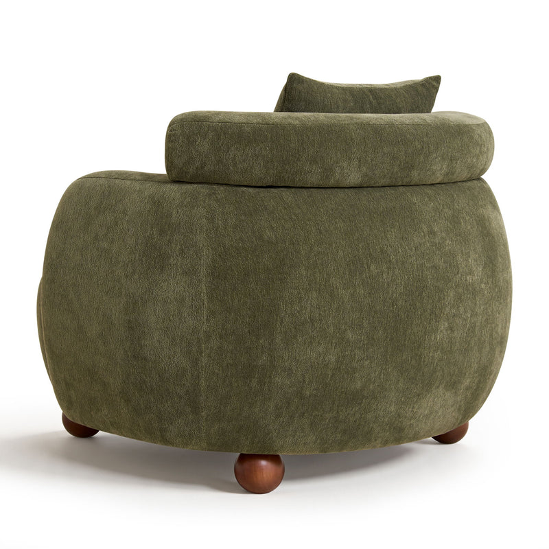 Clubchair, Bucket Chair, Decorative Sofa With Pillow, For Living Roon - Olive Green
