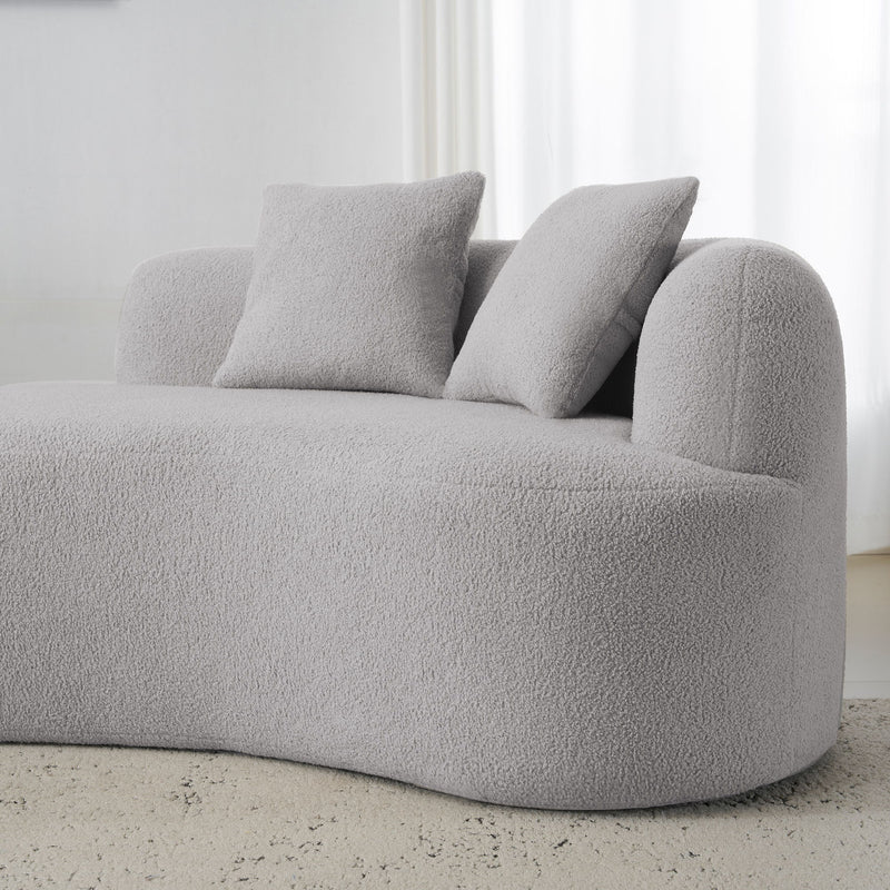 Curved 4 Seater Sofa For Small Spaces - Gray