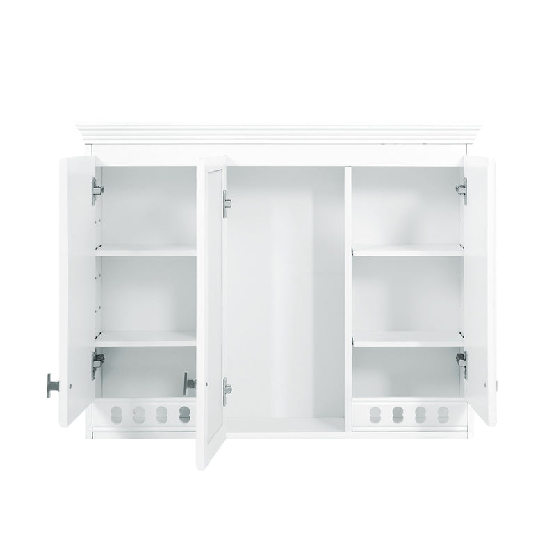 Wall Mount Mirror Cabinet With Adjustable Shelves, Soft Closing Hinges