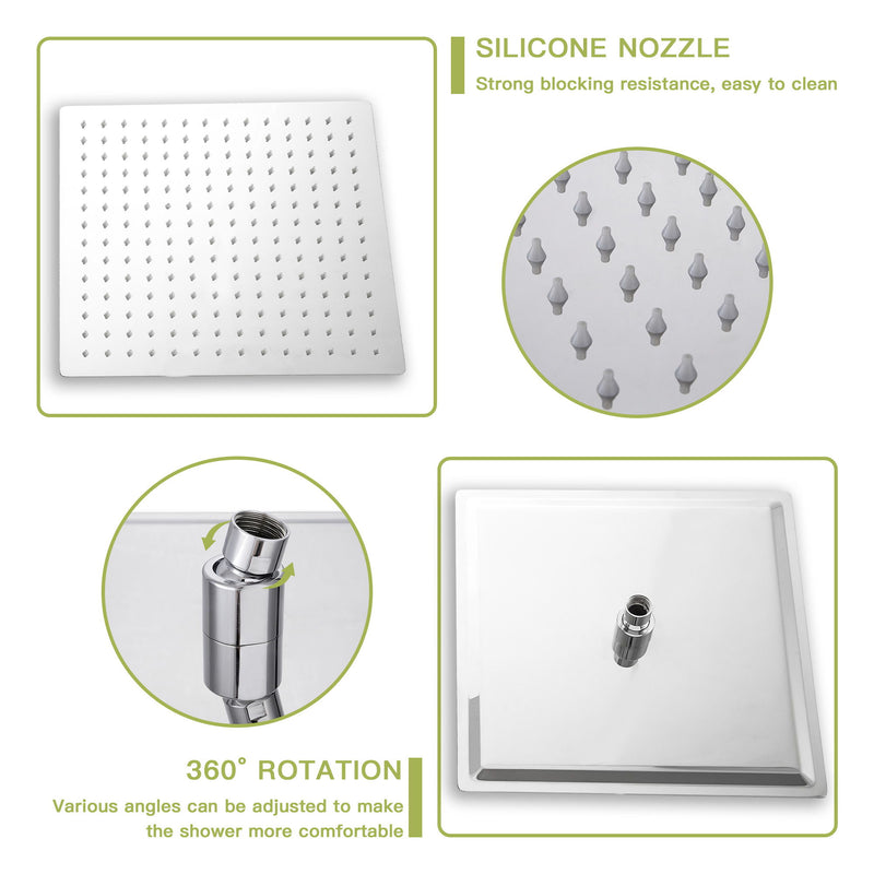 Dual Shower Head System With Ceiling Mount And Rough In Valve