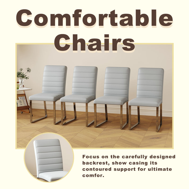 Oversized Dining Chairs (Set of 4) - Light Gray