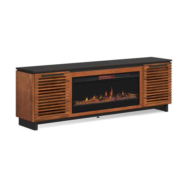 Graceland - Fireplace TV Stand Console For TVs Up To 100" - Black / Bourbon