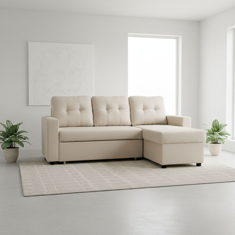 Convertible L Shaped Sectional Sleeper Sofa Bed, Saving Pull Out Couch