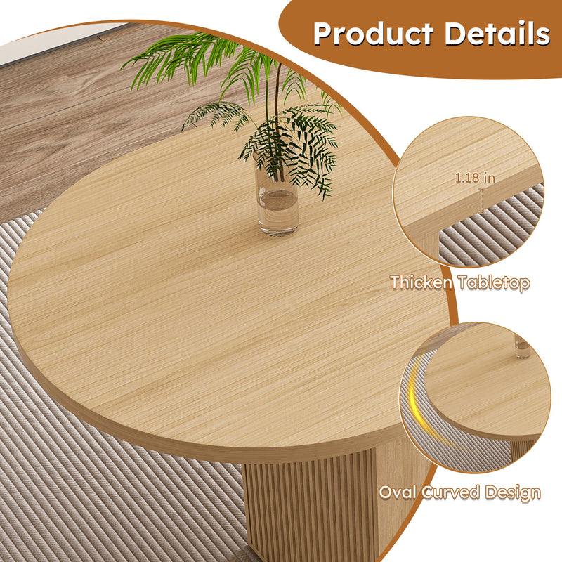Modern Farmhouse Oval Dining Table With Slim Base