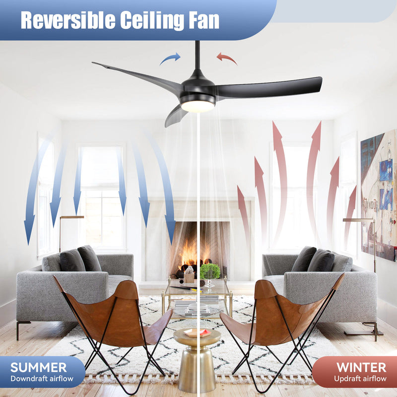 52" Ceiling Fan With 18W LED Light And Remote Control