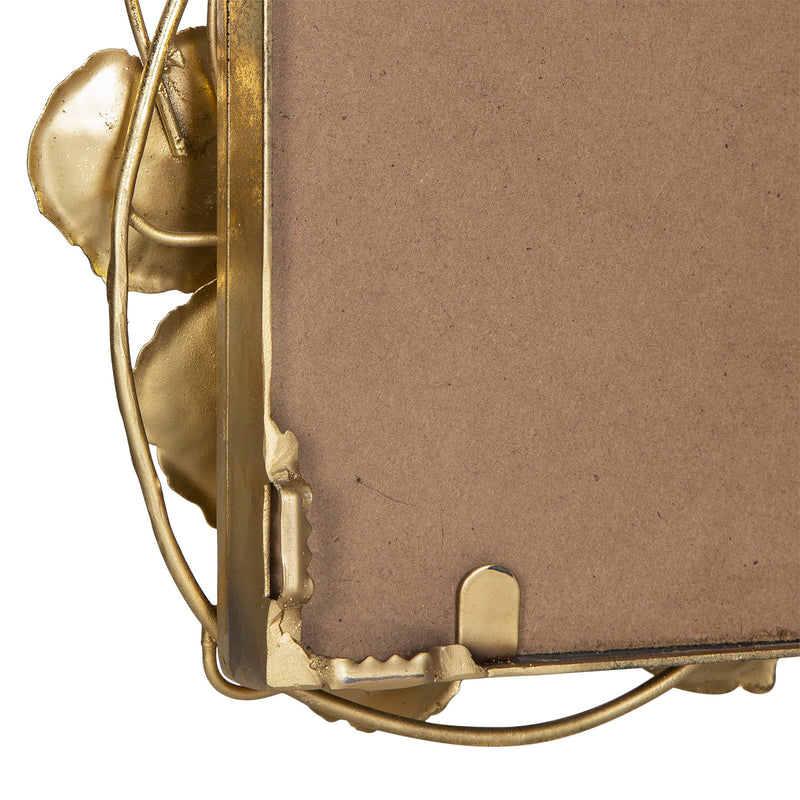Full Length Mirror With en Leaf Accents, Floor Miiror For Living Room Bedroom - Gold
