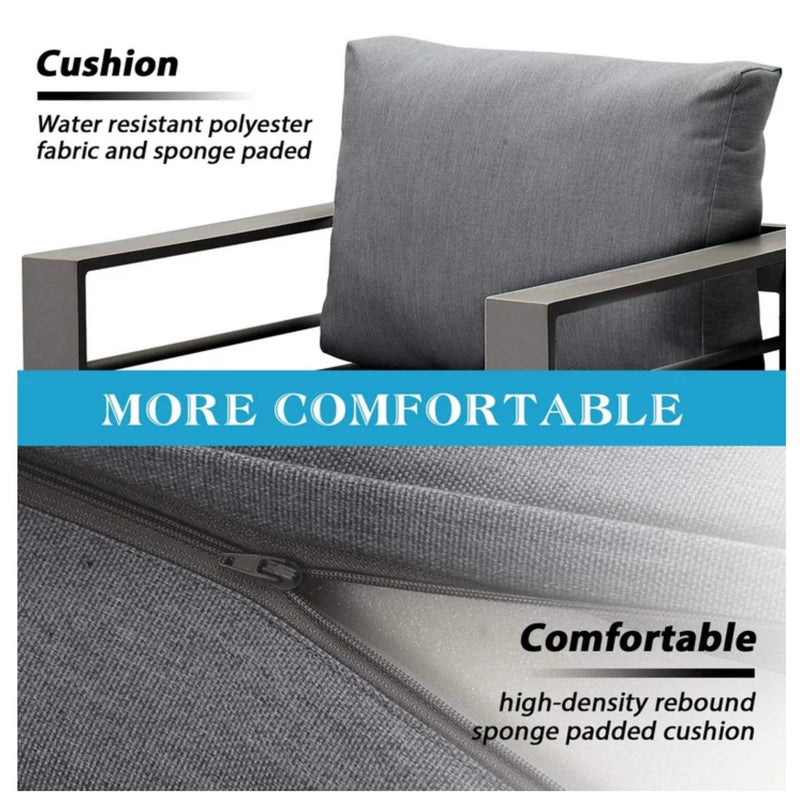All-Weather Patio Sofa With Cushions, 3 Seat Outdoor Couch