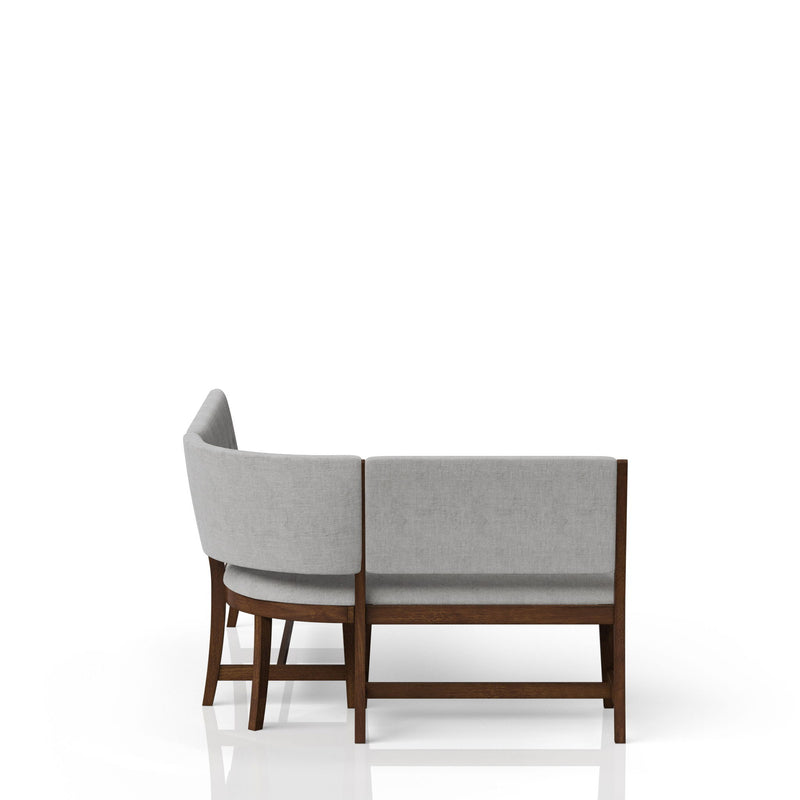 Curved Dining Bench Upholstered Curved Bench - Beige