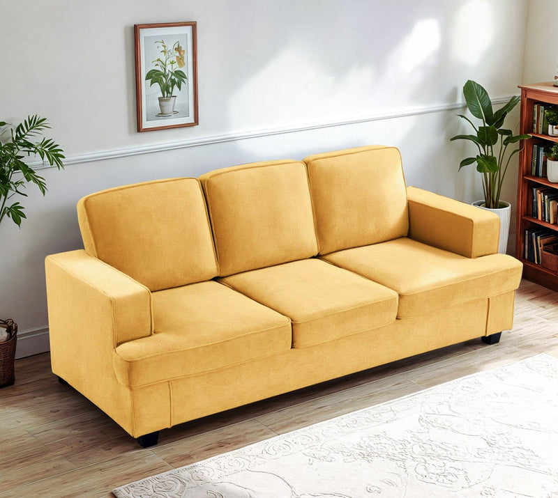 Modern Sofa, Comfortable 3 Seater Couch With Deep Seating, Loose Back Cushions, Wide Arms