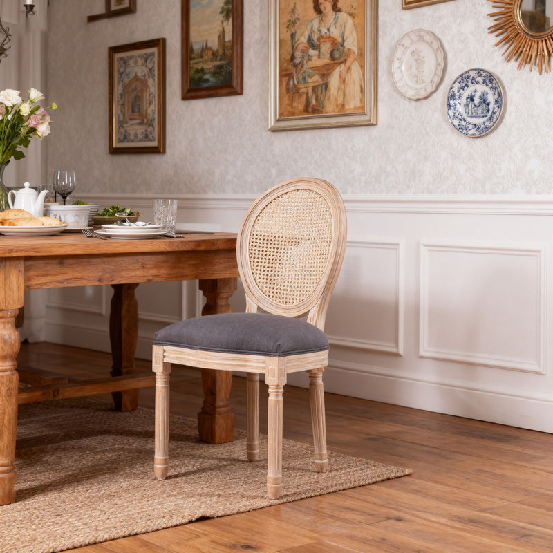 French Country Dining Chairs & Round Back (Set of 2)