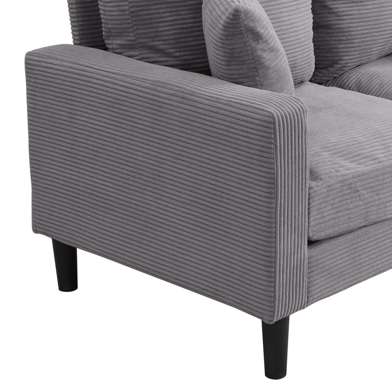 High Resilience Loveseat Sofa With Wooden Frame