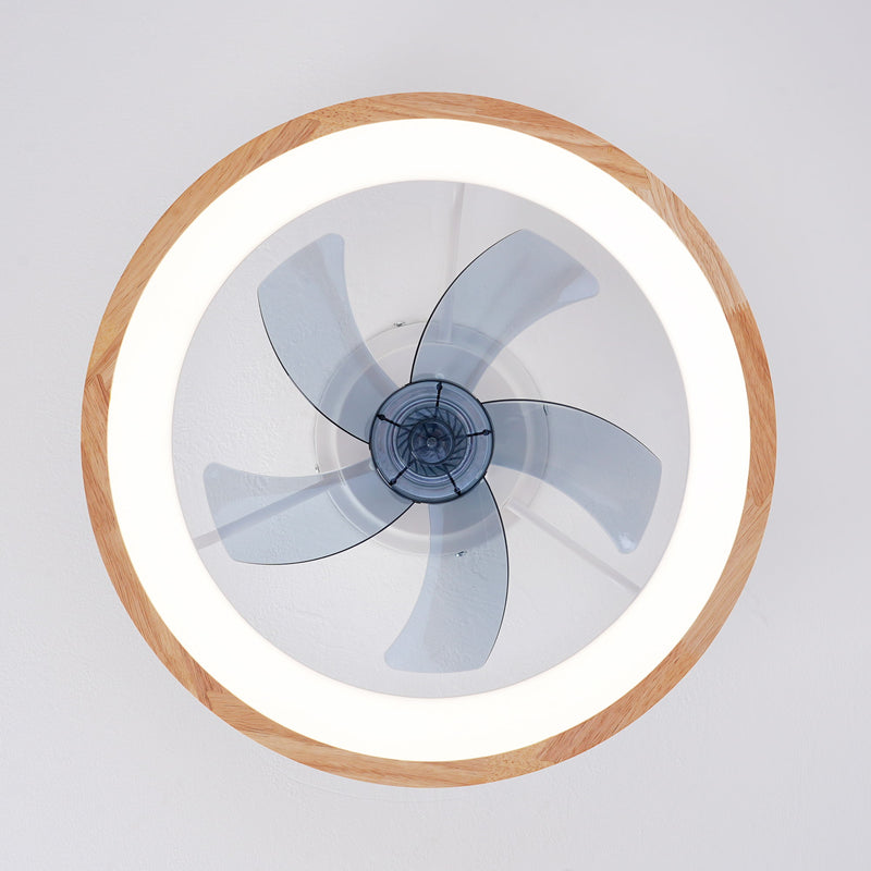 Ceiling Fans With LED Light Source And Remote Control, 3000 - 6500K Dimmable, 6 Speeds, Quiet DC Motor For Living Room - Natural Wood / White
