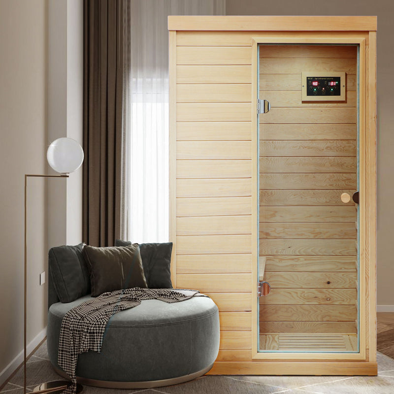 Hemlock Mini 1 Person Far Infrared Door Indoor Sauna Room