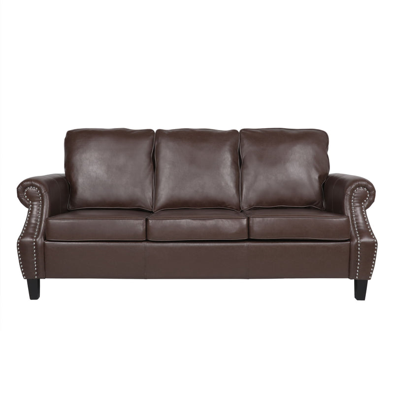 Contemporary 3 Seater Sofa With Nailhead Trim