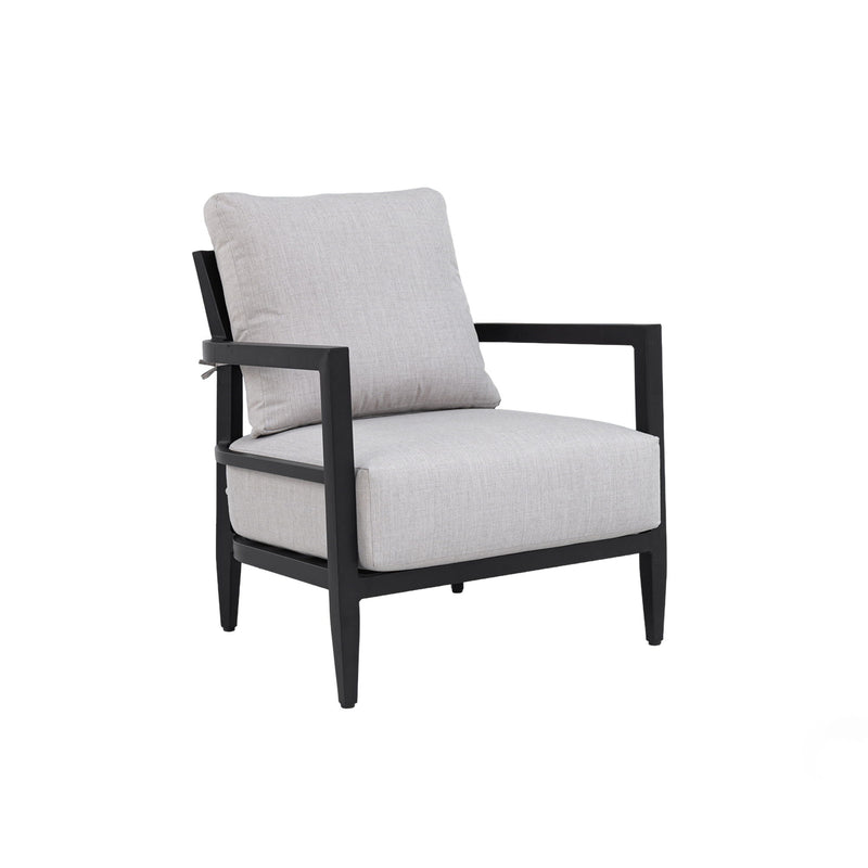Outdoor Lounge Chair With Ember Frame, Sunbrella Cast Cushion, Weather Resistant - Ember Black