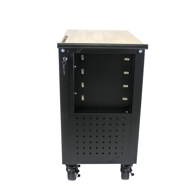 4 Drawers Multifunctional Tool Cart With Wheels And Wooden Top - Orange