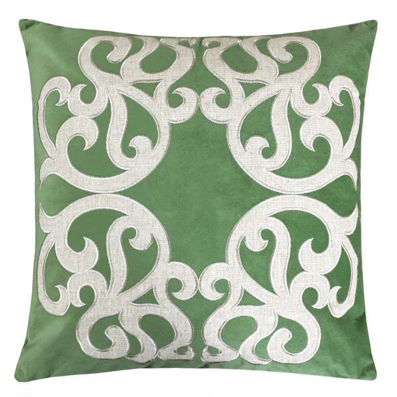 Dora - Vintage Vine Pillow Covers With Hidden Zipper (Set of 2) - Green